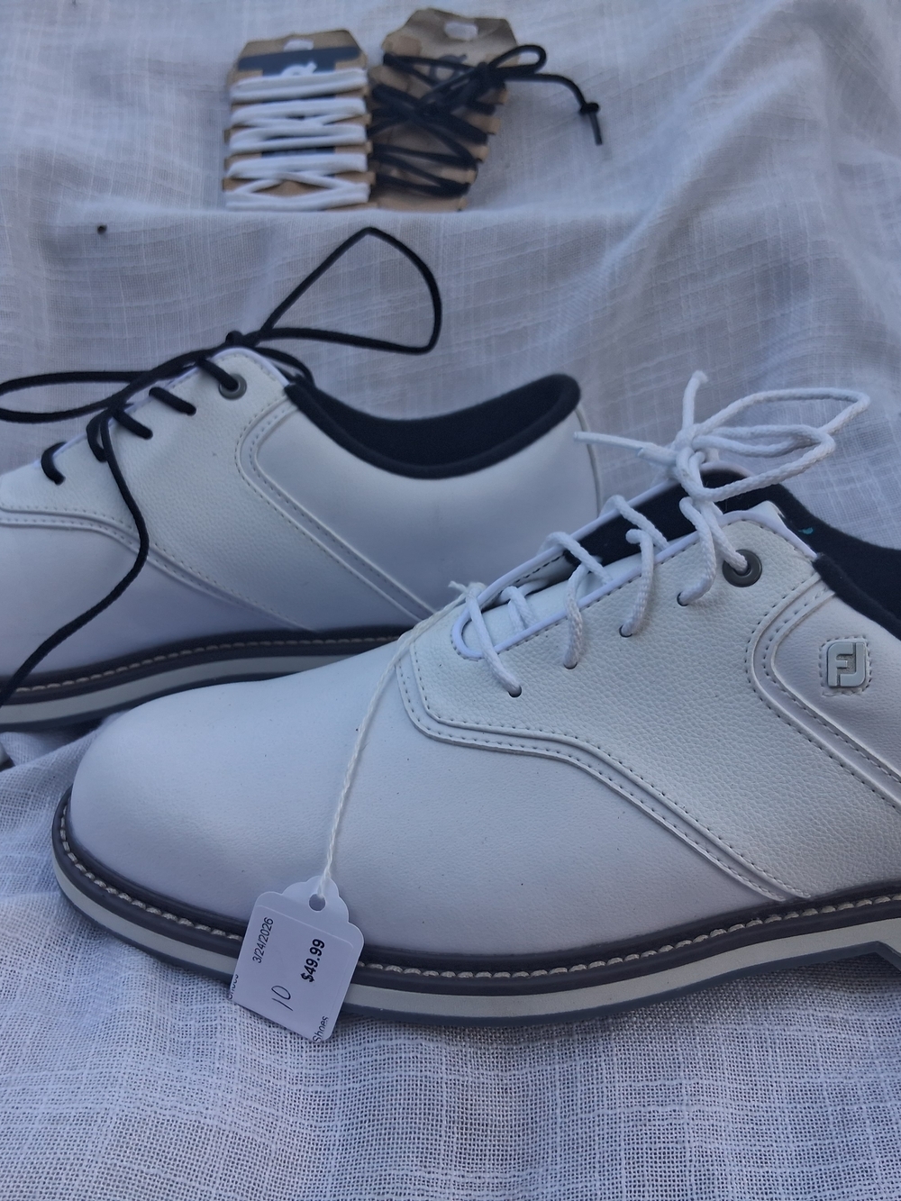 FootJoy White and Black Men's Golf Oxfords